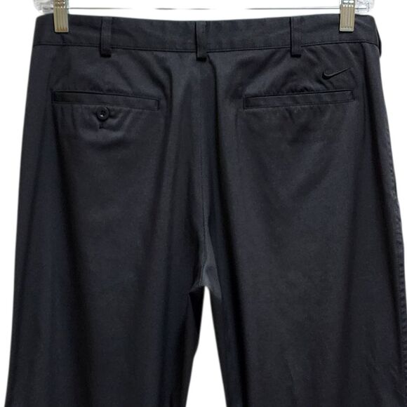 Nike Golf Pants Men 35x30 Black Flat Straight Dr- Fit Zip Stretch Performance - Picture 4 of 11